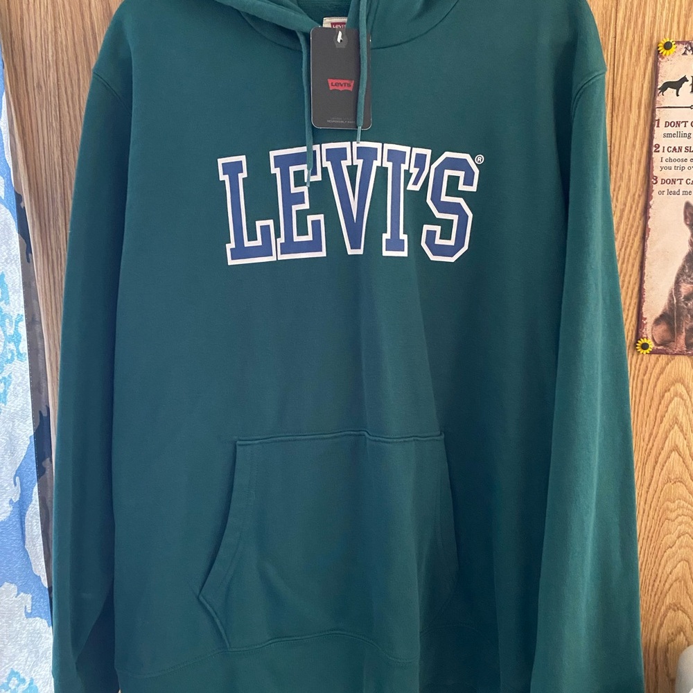 Levi's Women’s Green Pullover Sweatshirt Hoodie Size 2XL Standard Fit NWT